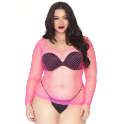 Leg Avenue Industrial Net Top – Neon Pink Plus Size
