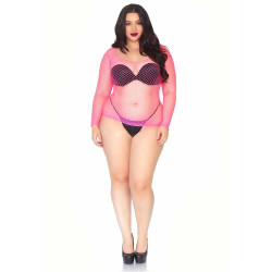 Leg Avenue Industrial Net Top – Neon Pink Plus Size